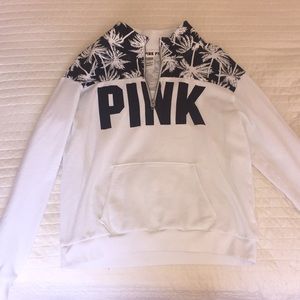 VICTORIA SECRET PINK palm tree quarter zip